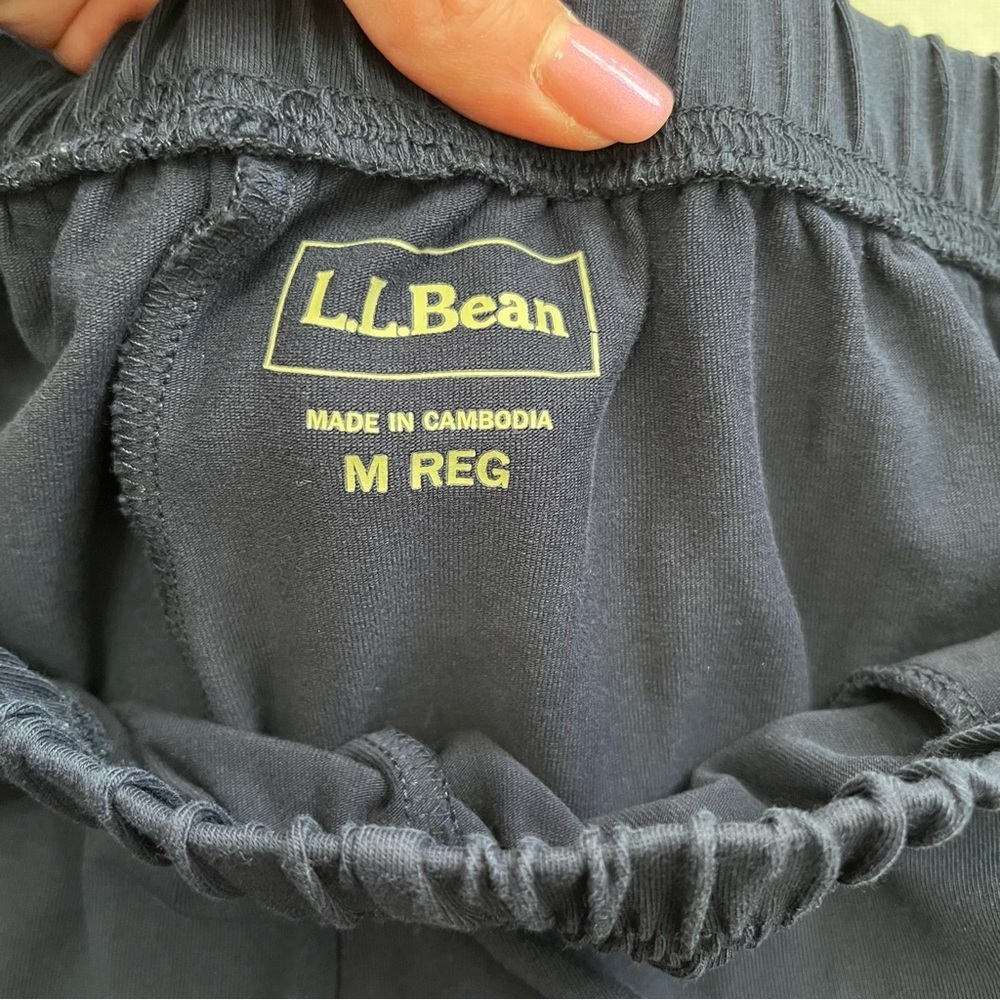 L.L.Bean Blue Pull On Elastic Waist Pants Set of 4 - Picture 2 of 7